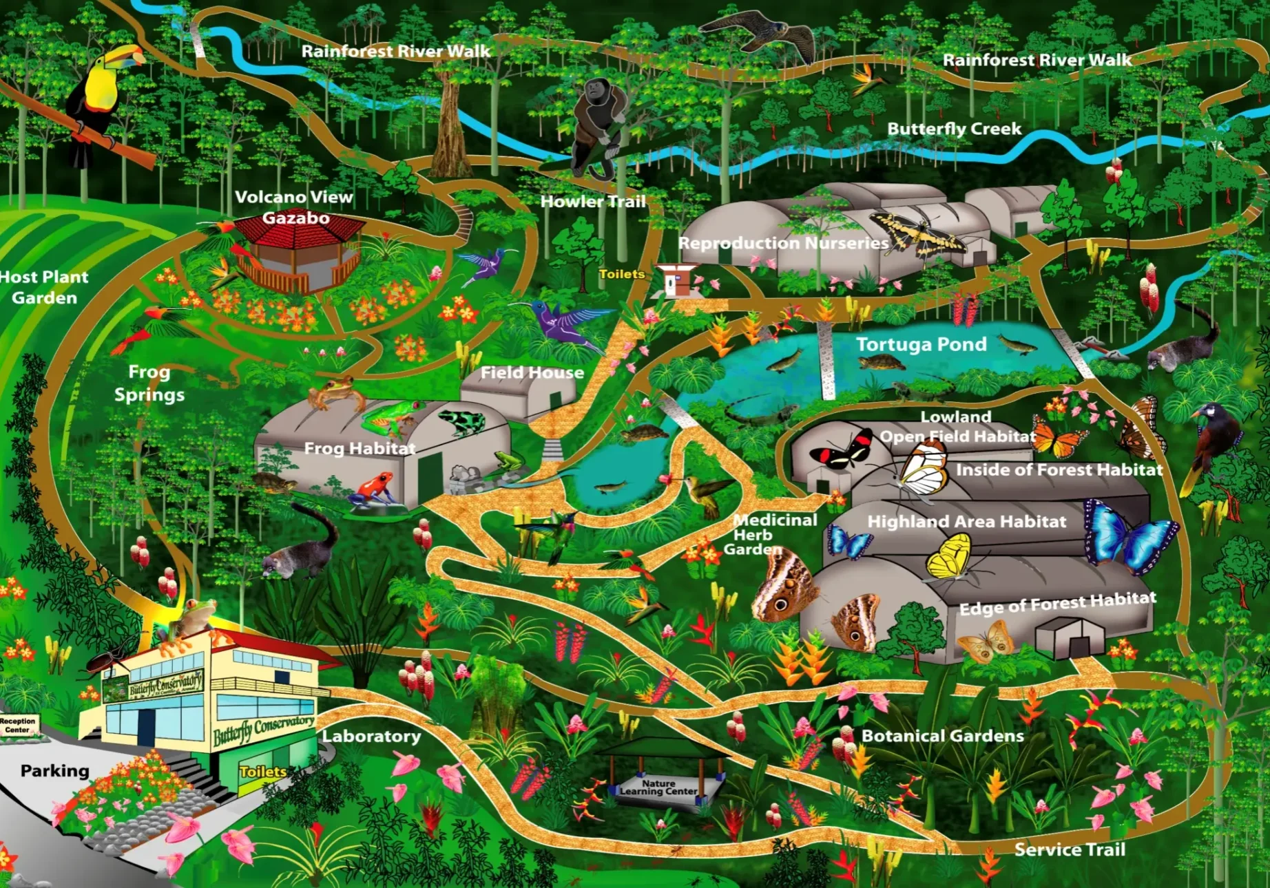 Map of the Butterfly Conservatory and Gardens