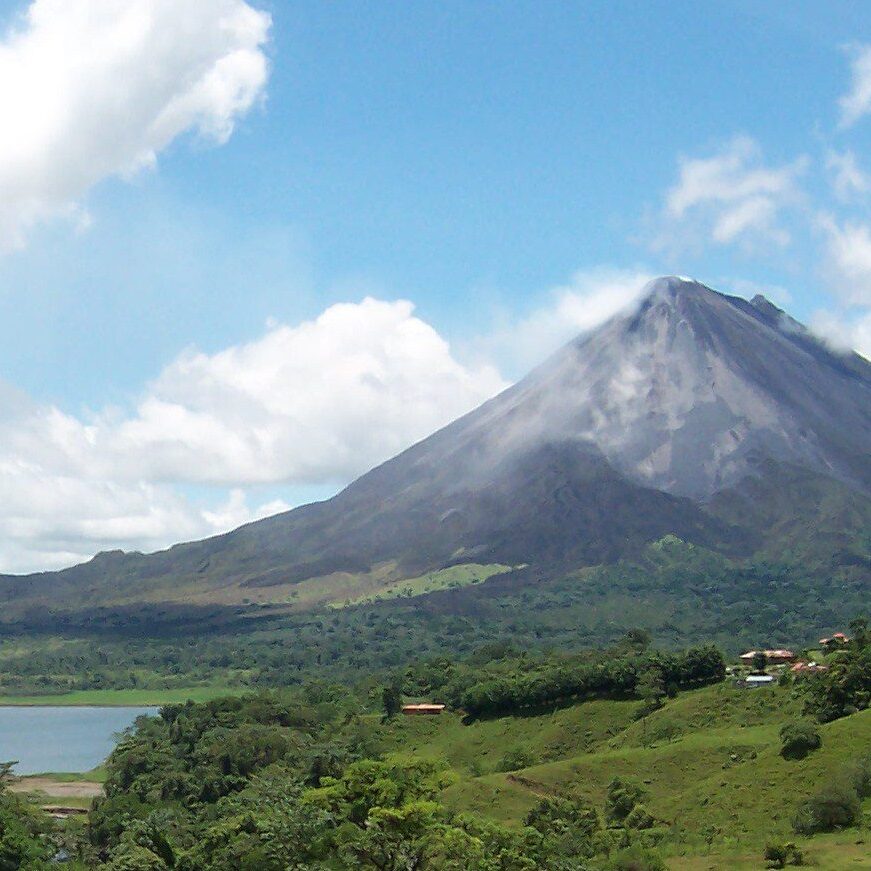 View of the Arenal Volcano and Lake from our Parking area.